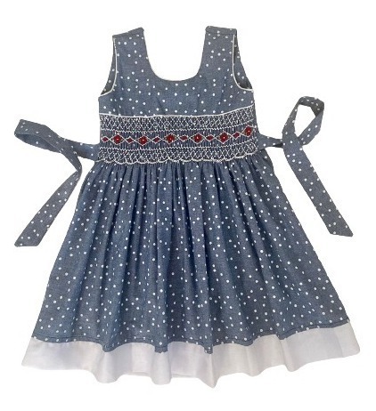 Smockysoft Blue Polka-Dot Print