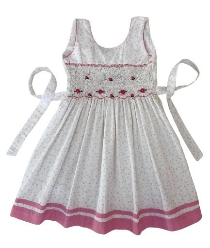 Smockysoft White Silver Circle Print